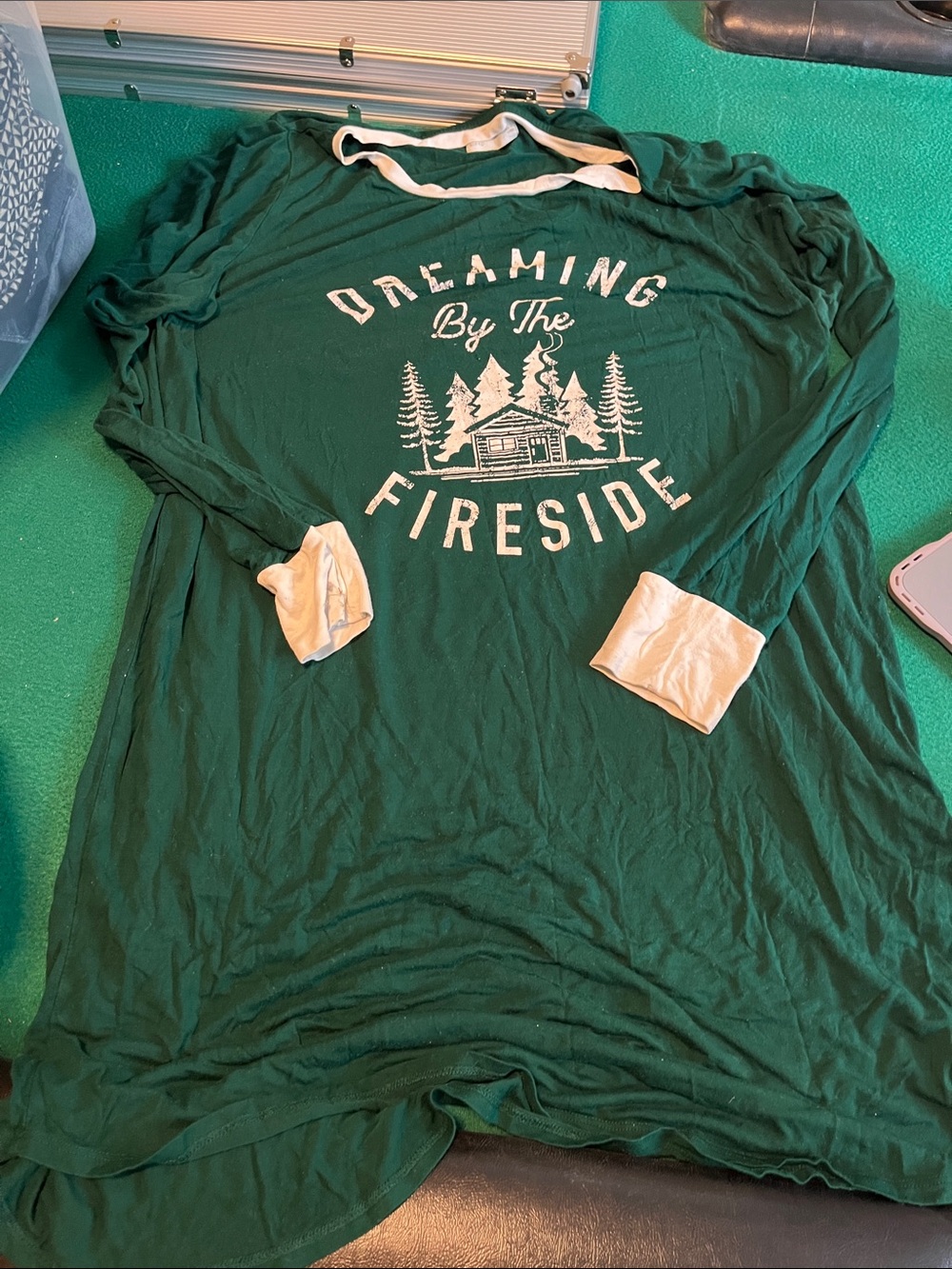 Maurices Green 'Dreaming By The Fireside' Long-Sleeve Pajama Nightgown